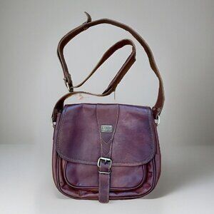 PASCADO Brown Leather Crossbody Purse Bag Shoulder Satchel Brass Handmade VTG